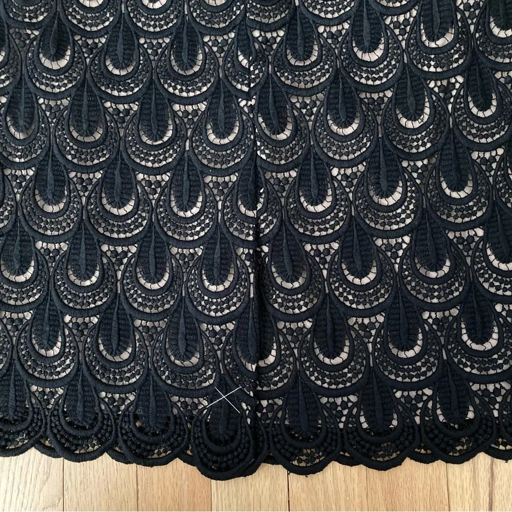 NWT Ann Taylor Black Guipure Lace Evening Skirt size 8 T
